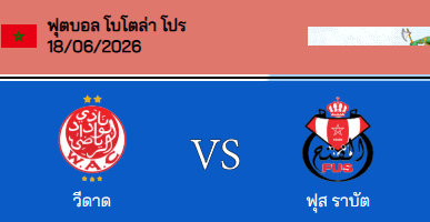 วิเคราะห์บอล โมร็อกโก โบโตล่า โปร 2026 วีแดด คาซาบลังก้า VS ฟุส ราบัต